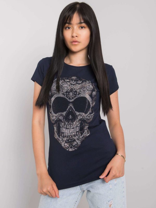 Navy blue t-shirt with Skull