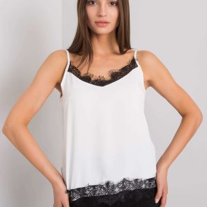 White and black women's top with Leyla lace