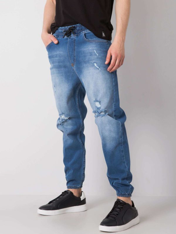 Blue men's joggers with holes Benjamin