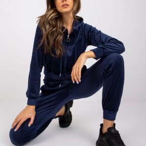 Navy blue velour pants Linda