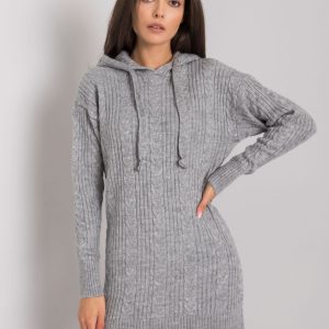 Gray knitted dress with hood Joselita RUE PARIS