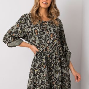 Khaki Earlene Viscose Dress