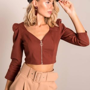 Brown cardigan blouse BSL