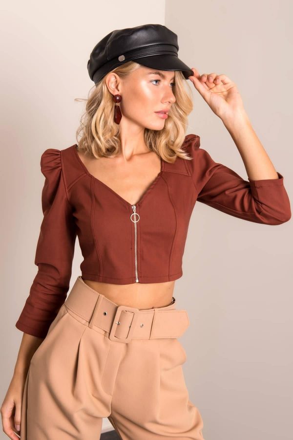 Brown cardigan blouse BSL