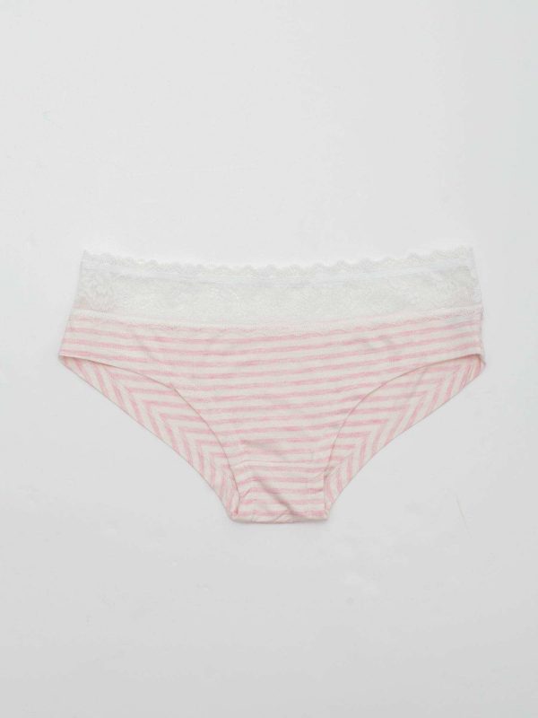 White and pink striped panties