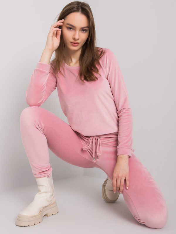 Pale pink velour set Clarisa RUE PARIS