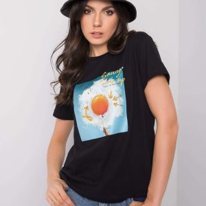 Black T-shirt with print Trissa