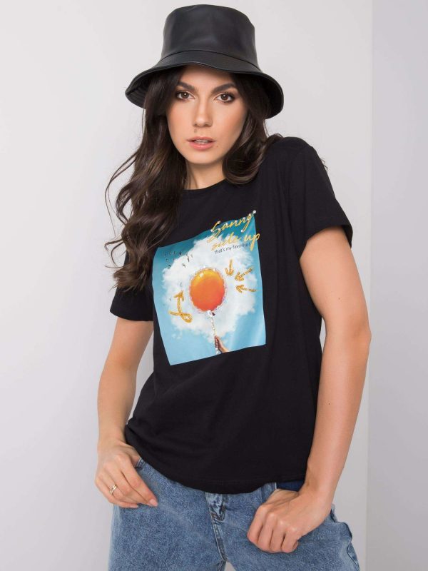 Black T-shirt with print Trissa