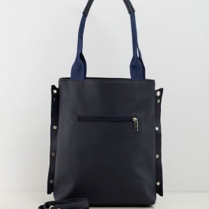 Navy blue eco leather women's bag