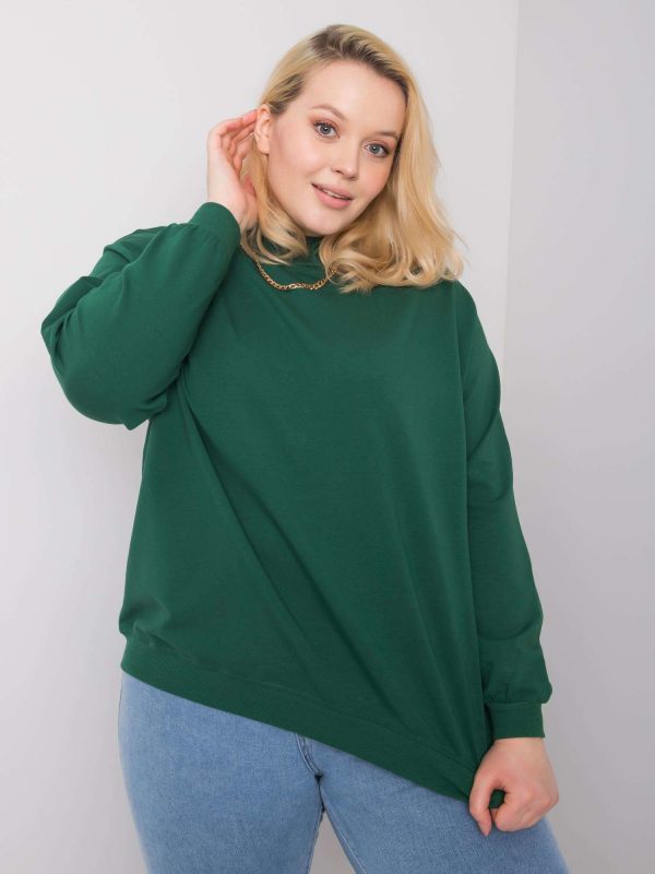 Dark Green Plus Size Hoodie Harmony