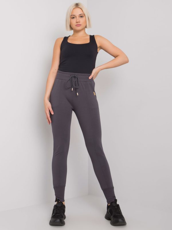 Graphite sweatpants with pockets Naomi RUE PARIS