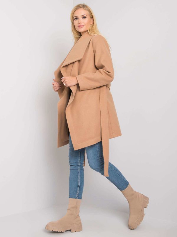 Camel coat with wool Malou RUE PARIS