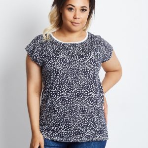 Navy blue plus size t-shirt Finer