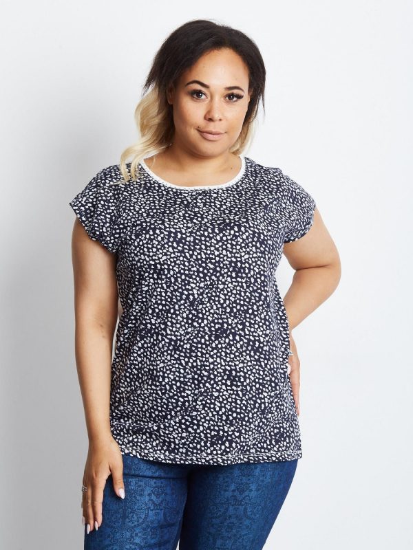 Navy blue plus size t-shirt Finer