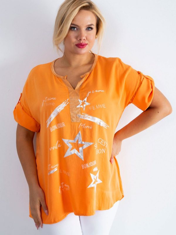 Orange Plus Size Women's Blouse