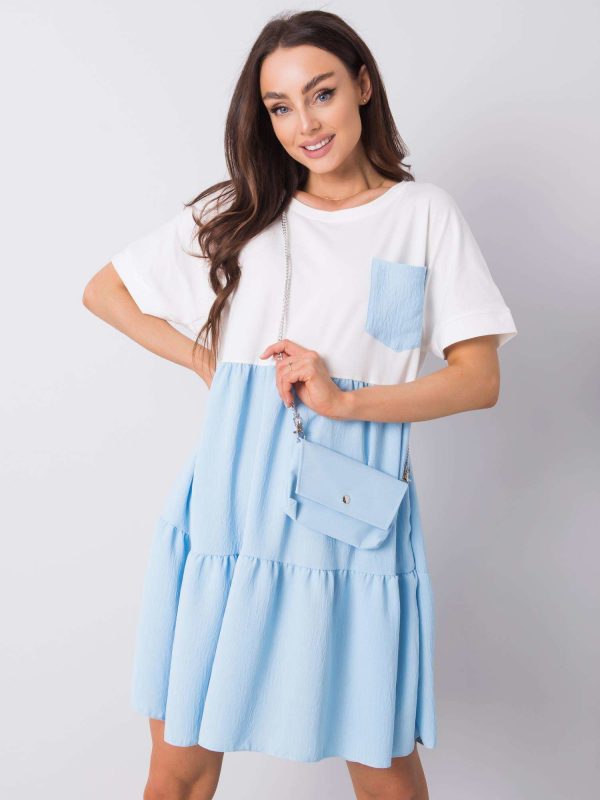 Ecru-blue patty oversized dress