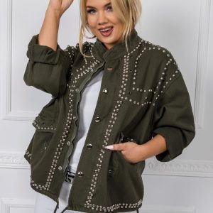 Khaki Plus Size Jeans Jacket Gabby