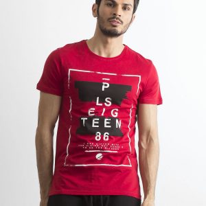 Men's T-shirt with print burgundy