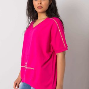 Fuchsia plus size blouse with Suzannah pocket