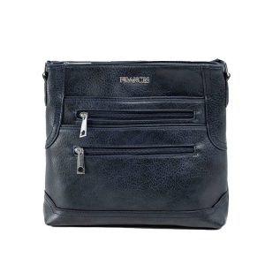 Navy blue ladies handbag with pockets