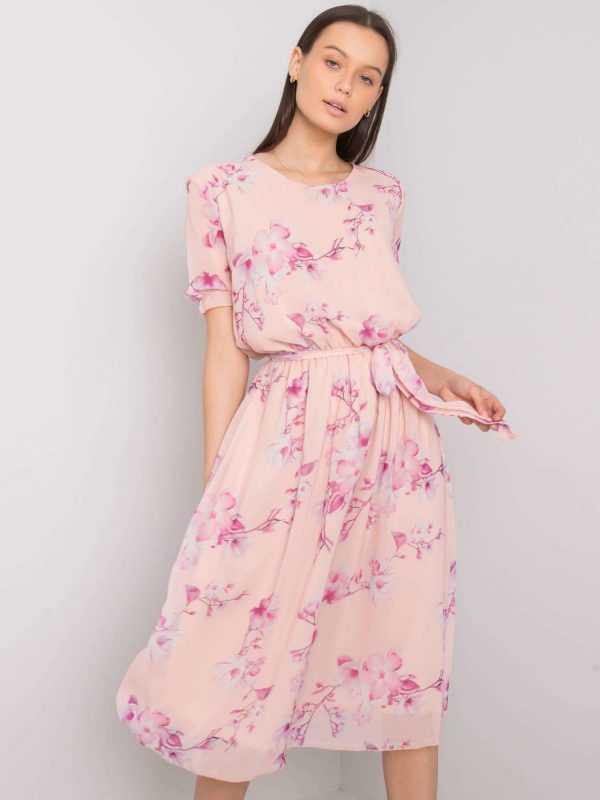 Audette Pale Pink Floral Dress