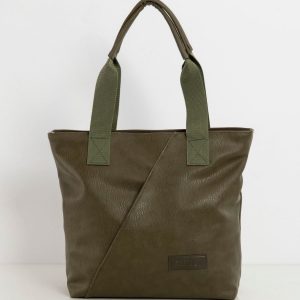 Khaki bag made of eco leather