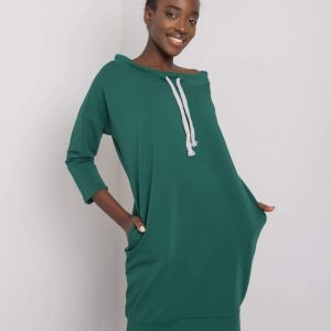 Dark Green Paulie Cotton Dress