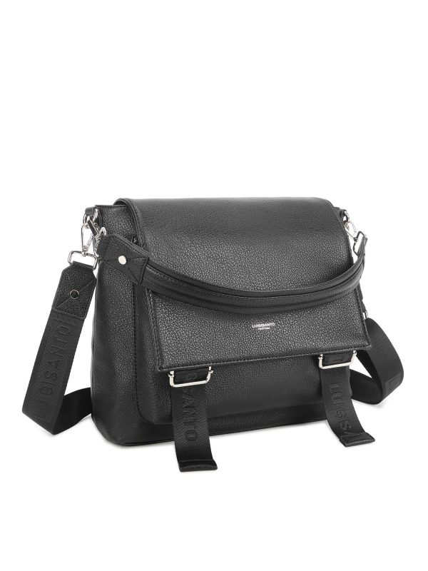 Black women's bag with flap LUIGISANTO