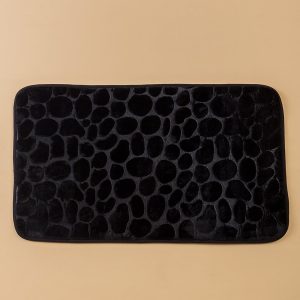 Black Stone Pattern Bathroom Mat