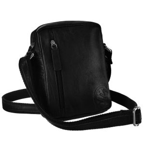 Black Small Leather Men's Handbag