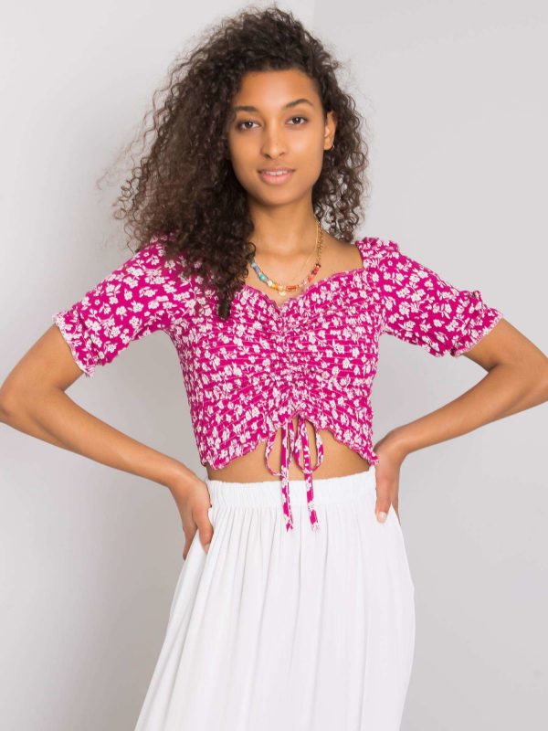 Dinah RUE PARIS Fuchsia blouse