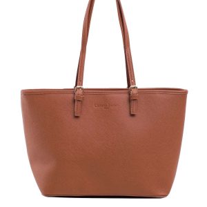 Brown eco-leather city bag