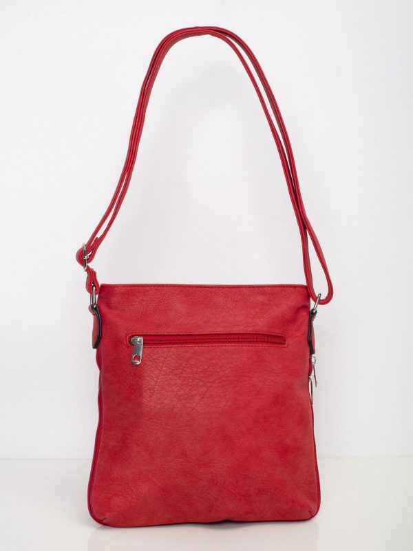 Red Women's Bag with Outside Pocket