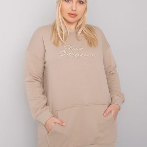 Beige long sweatshirt plus size Easton