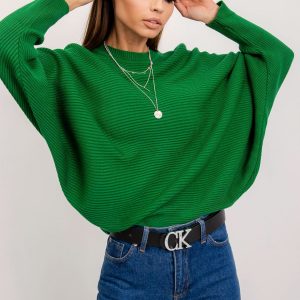 RUE PARIS Green Sweater Pose