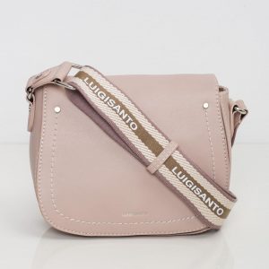 Pink handbag with decorative strap