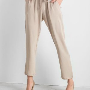 Beige trousers with stripes