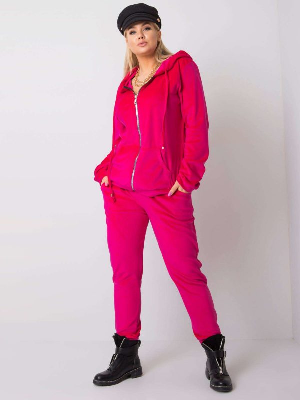 Pink velour plus size set Michell