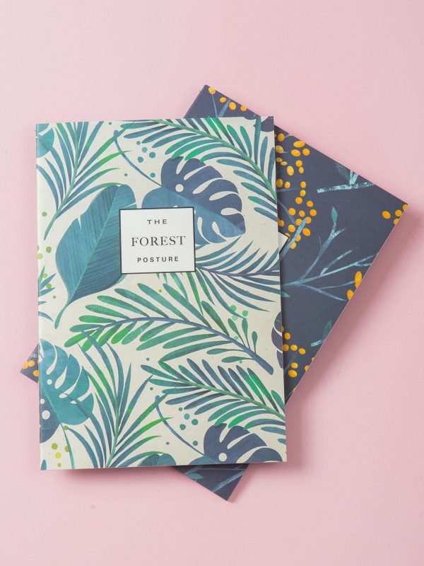 Beige notebook with exotic plant motif