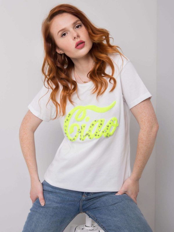 White T-shirt with Erin applique