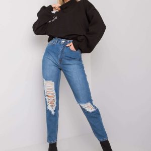 Blue ripped mom jeans Kessy RUE PARIS