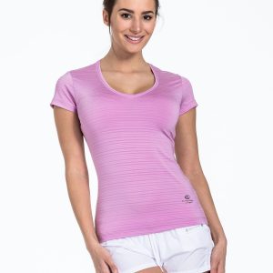 Purple sports t-shirt with stripes