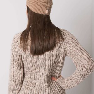 Dark beige women's knitted hat RUE PARIS