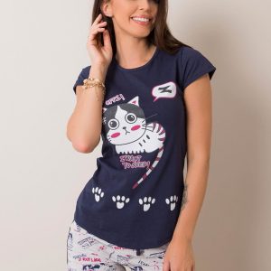 Navy Blue Grey Women's Pyjamas