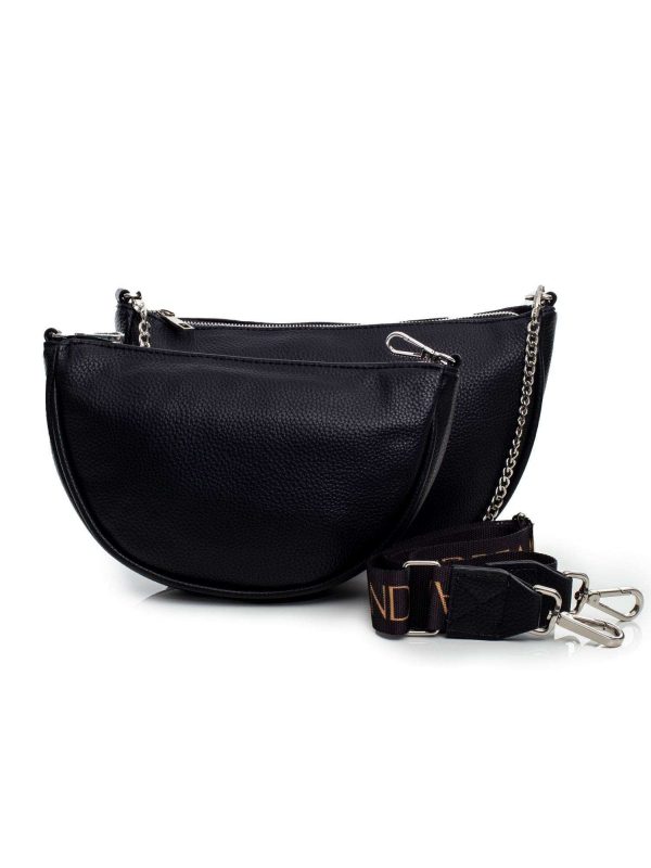 Women's Black Handbag with Detachable Pouch