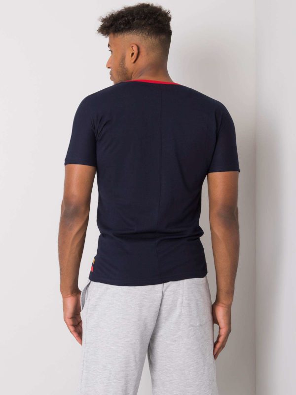 Navy blue t-shirt for men with print by Clayton