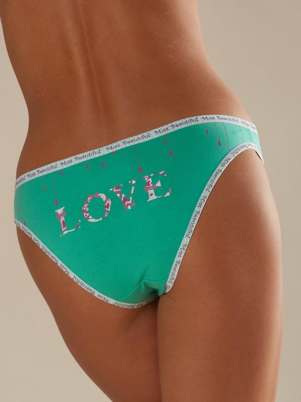 Green Printed Women's Panties