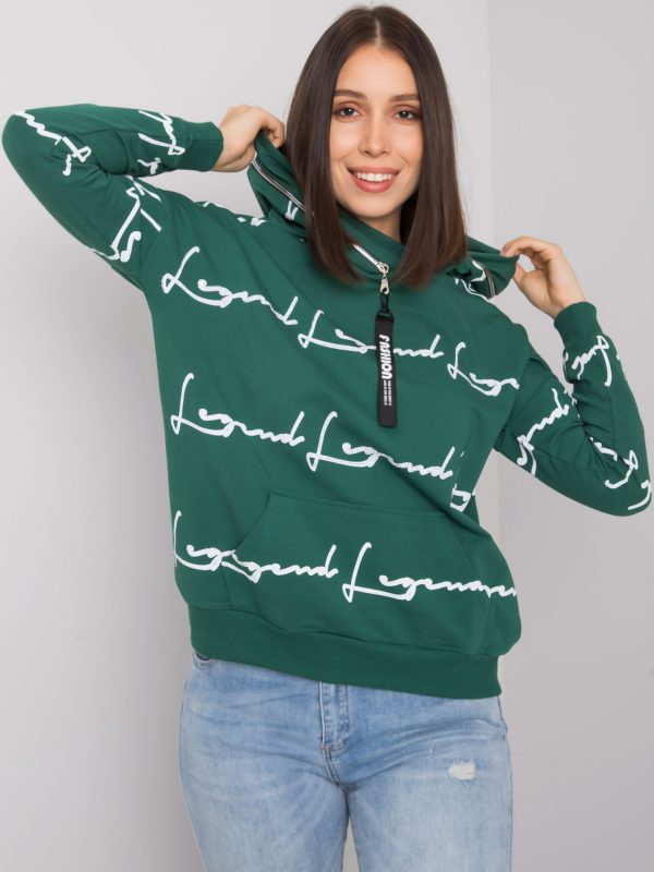 Dark green plus size sweatshirt with Jossa pocket