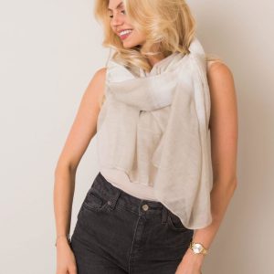 Beige scarf with silk