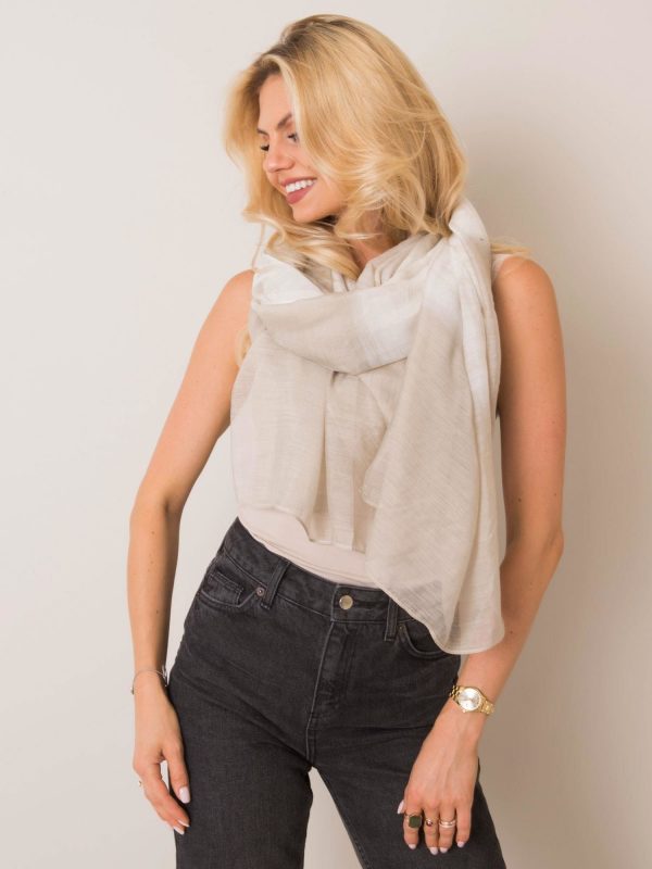 Beige scarf with silk